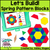 Let's Build - Spring Pattern Block Mats and Task Cards Cen