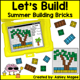 Let's Build - Summer Building Brick Block Mats Fine Motor Center