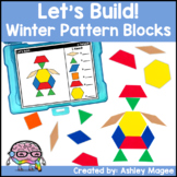 Let's Build - Winter Pattern Block Mats and Task Cards Cen