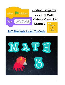 Preview of Let's Code Grade 3 Ontario Math Lesson #1