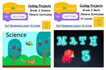 Preview of Let's Code: Grade 3 Ontario Math and Science Coding Bundle