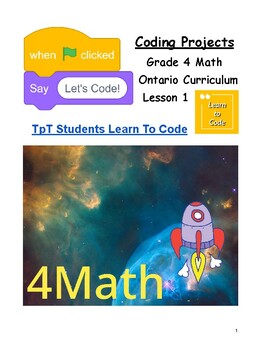 Preview of Let's Code Grade 4 Ontario Math Lesson #1