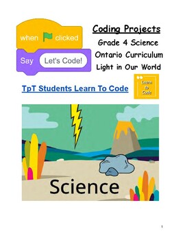 Preview of Let's Code Grade 4 Ontario Science Matter and Energy: Sources of Light