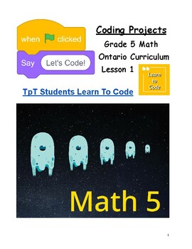 Preview of Let's Code Grade 5 Ontario Math Lesson #1