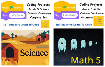 Preview of Let's Code: Grade 5 Ontario Math and Science Coding Bundle