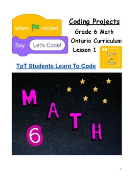 Preview of Let's Code Grade 6 Ontario Math Lesson #1