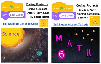 Preview of Let's Code: Grade 6 Ontario Math and Science Coding Bundle