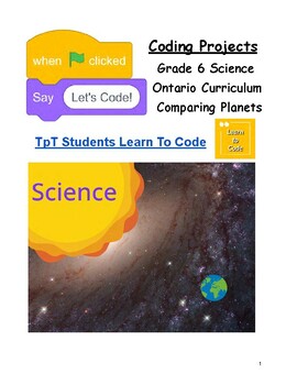 Preview of Let's Code Grade 6 Ontario Science Earth and Space Systems: Compare the Planets