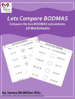 Preview of Let's Compare BODMAS BIDMAS (Order of operations)