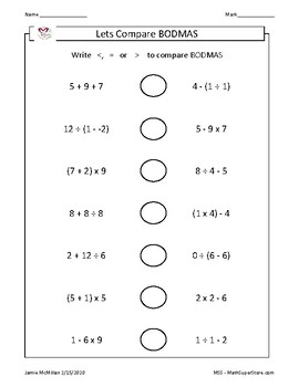 lets compare bodmas bidmas order of operations by