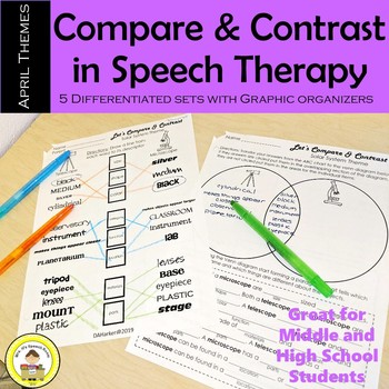 Preview of Speech Therapy Compare and Contrast - April Edition