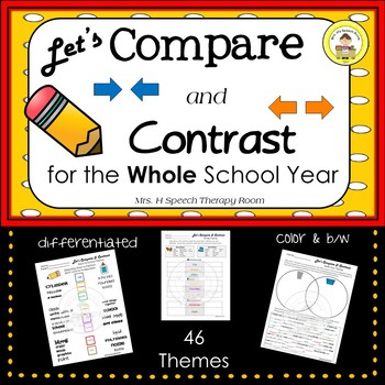 Preview of Compare and Contrast in Speech Therapy the Whole School Year Bundle