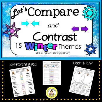 Preview of Let's Compare and Contrast in Speech Therapy Winter Themes