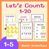 Let's Count 1-20! Fun and Colorful Kindergarten Math Numbe