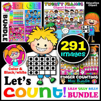 Preview of Let's Count! - Clipart Value BUNDLE - Full Color and Black/ white images.