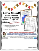 Let's Count to 5!  Fall Themed Mystery Puzzles