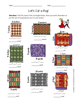 Preview of Let's Cut a Rug : Area and Arrays (3.MD.C.5, 3.MD.C.6, 3.MD.C.7, 3.MD.C.8)