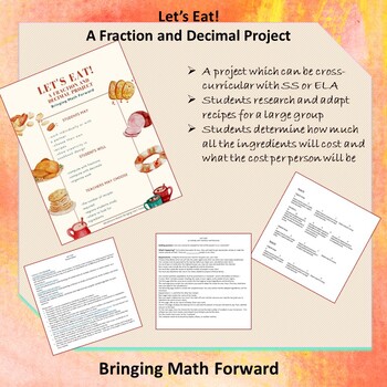 Preview of Let's Eat! A Project with Fractions and Decimals