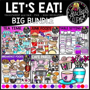 Preview of Let's Eat - Food Clip Art Big Bundle {Educlips Clipart}