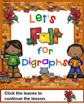 Preview of Let's Fall For Consonant Digraphs SMARTBOARD