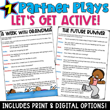 Preview of Let's Get Active Partner Plays: 7 Scripts with a Comprehension Check Worksheet