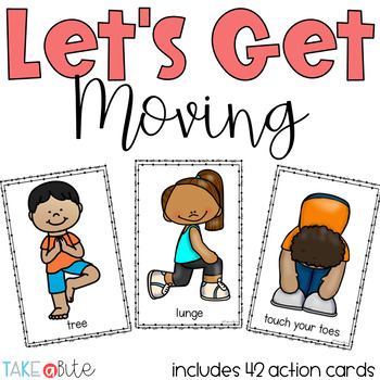 Let's Get Moving - visual directive cards for gross motor skills by Take a  Bite