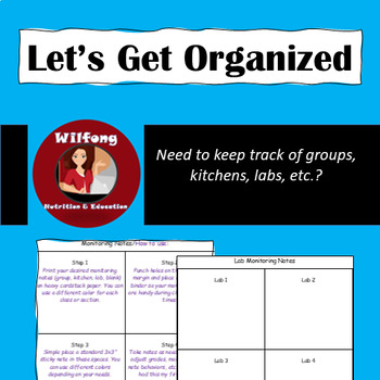 Preview of Let's Get Organized (Groups, Labs, Kitchen labs, etc)