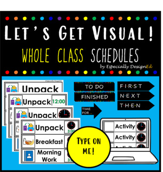 Let's Get Visual! Whole Class Visual Schedule - EDITABLE by ...