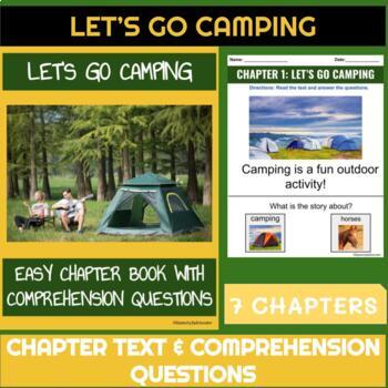 Preview of Let's Go Camping Text and Easy Reading Comprehension with Visual Support