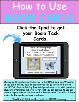 Let S Go Shopping c Core Vocabulary Word Boom Cards Off Put In Want