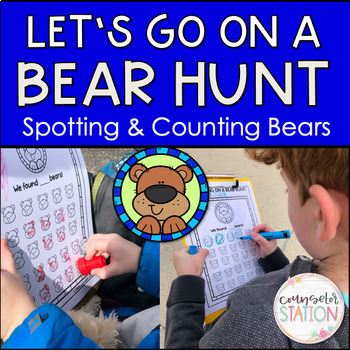 Preview of Let's Go on a Bear Hunt Spotting & Counting Math Activity for PreK, K, 1st grade
