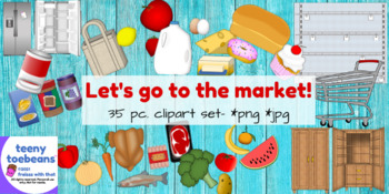 Preview of Let's Go to the Market! 35 pc. clipart set JPG PNG