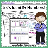 Let's Identify Numbers! 0-20 No Prep Worksheets