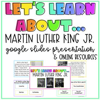 Preview of Let's Learn About Martin Luther King Jr. | Self Check Google Slides