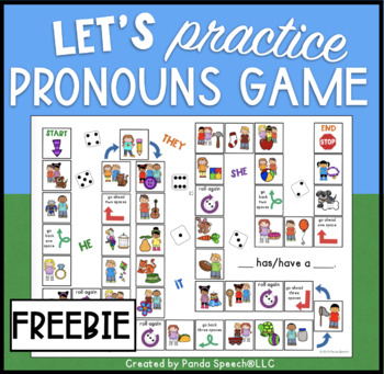 Preview of Let's Learn About Pronouns Game Board FREEBIE