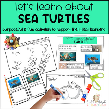 Preview of Let's Learn About Sea Turtles - Print Awareness Activities for Little Learners