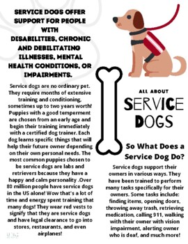 Let's Learn About Service Dogs by Little Life Lessons | TPT
