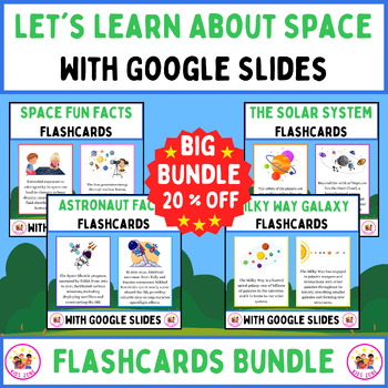 Preview of Let's Learn About Space, a Flashcards Bundle. Printable Posters w/ Google Slides