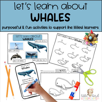 Preview of Let's Learn About Whales - Print Awareness Activities for Little Learners