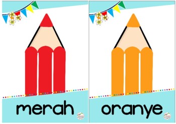Let's Learn Colors | Indonesian Colors Mini Posters | TPT