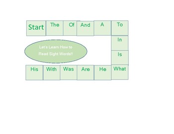 Preview of Let's Learn How to Read Sight Words Game A