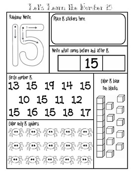 lets learn numbers 1 20 worksheets by the craftivity tpt