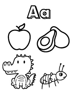 Preview of Let's Learn Our Alphabet A to J 10 Page Coloringbook