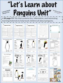 Preview of Let's Learn about Penguins Educational Unit