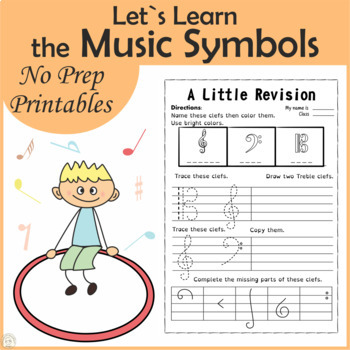 Preview of Let`s Learn the Music Symbols | No Prep Music Printable Worksheets