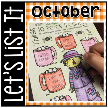 Preview of Let's List It! Writing Center Printables October - NO PREP