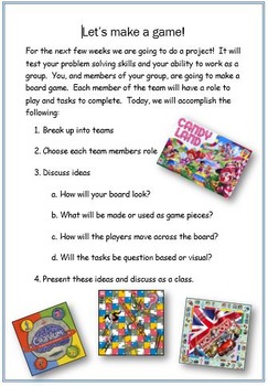 Preview of Let's Make A Boardgame (Social Skills Project)