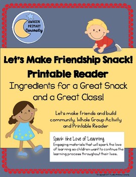 Preview of Let's Make Friendship Snack! Printable Reader
