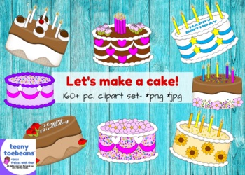 Preview of Let's Make a Cake! 160+ pc. clipart set png jpg