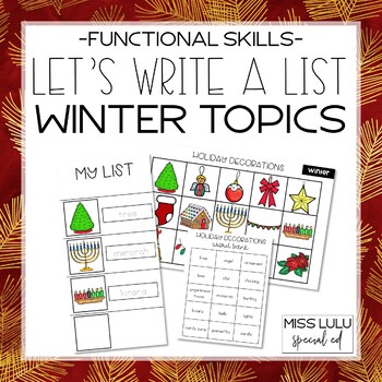 Preview of Let's Write a List: Winter Topics